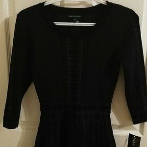 Nwt nina leonard xs blue black dress